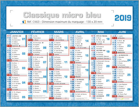 Calendrier publicitaire 2011, Classique Micro Rembordage