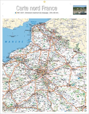 Calendrier publicitaire France, Map Nord France Rembordage