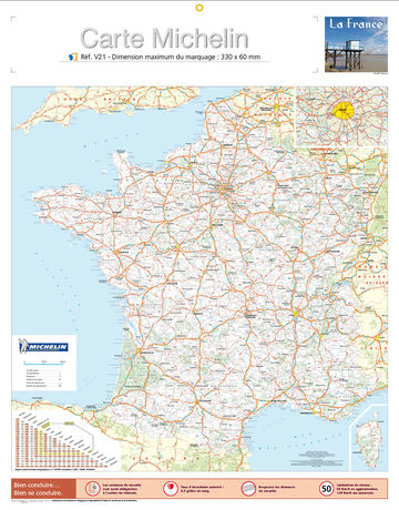 Calendrier publicitaire personnalisé France, Map Michelin Contrecollage