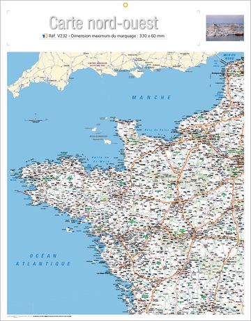 Calendriers bancaire publicitaires France, Map Nord Ouest Contrecollage