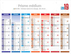Calendrier bancaires publicitaires de couleur , Medium Prismabanque